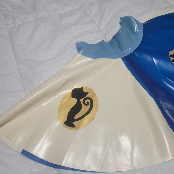 REAL LATEX by DAWNAMATRIX Alice in Wonderland Circle Skirt Sz S - Picture 3 of 9